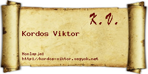 Kordos Viktor névjegykártya
