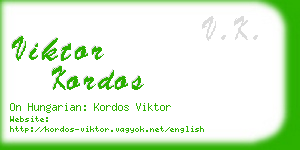 viktor kordos business card